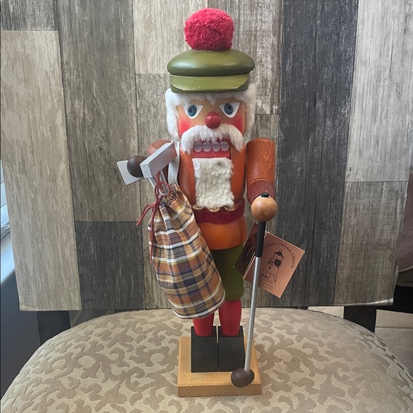 Vintage 14.5”Holzkunst Christian Ulbricht  Nutcracker w Tag West Germany Golfer - Picture 1 of 12